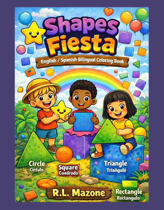 Shapes Fiesta: English/Spanish Bilingual Coloring Book