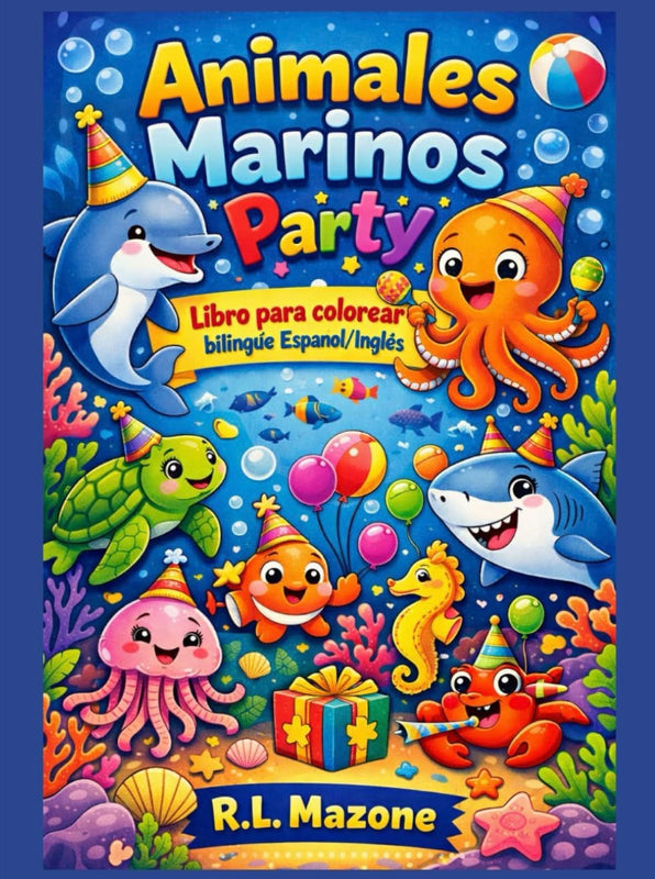Marinos Party: Libro para colorear bilingüe Español/Inglés PDF