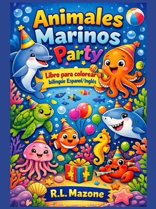 Marinos Party: Libro para colorear bilingüe Español/Inglés PDF