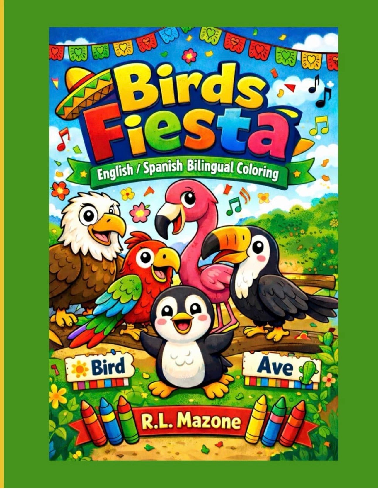 Bird's Fiesta: English/Spanish Bilingual Coloring Book