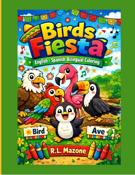 Bird's Fiesta: English/Spanish Bilingual Coloring Book